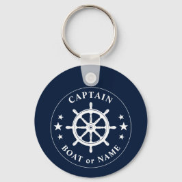 Boot Wheel Helm Stars Captain Name Foto zurück Schlüsselanhänger