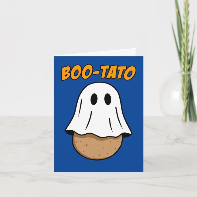 Bootato Halloween Potato Ghost Puff Feiertagskarte (Vorderseite)