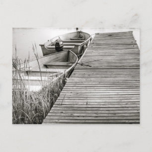 Boote am Dock Postkarte