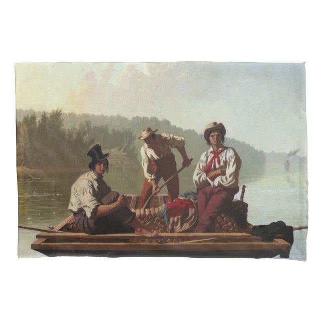 Boote am Missouri Kissenbezug (Vorderseite-Links)