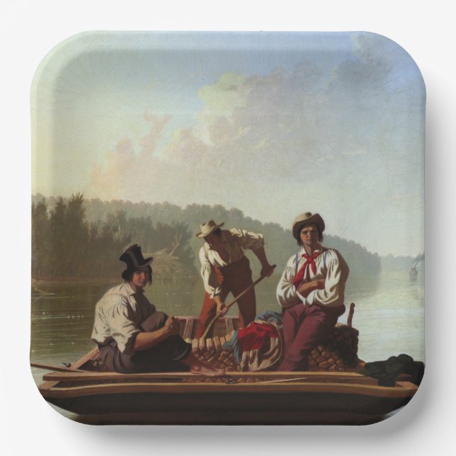 Boote am Missouri Pappteller (Vorderseite)