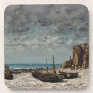Boote am Strand, Étretat - Gustave Courbet Getränkeuntersetzer