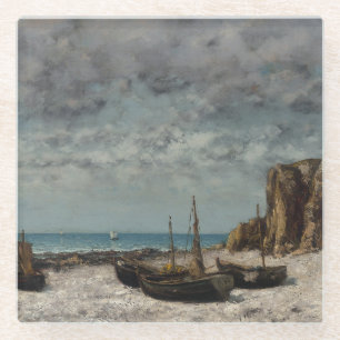 Boote am Strand, Étretat - Gustave Courbet Glasuntersetzer