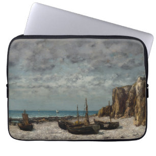 Boote am Strand, Étretat - Gustave Courbet Laptopschutzhülle