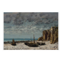 Boote am Strand, Étretat - Gustave Courbet