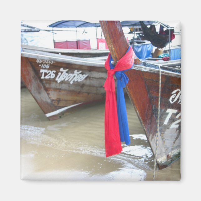 Boote am Strand | Phi Phi Islands, Thailand Magnet (Vorne)
