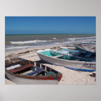 Boote am Strand Poster