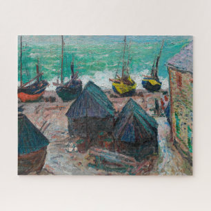 Boote am Strand von Étretat Claude Monet