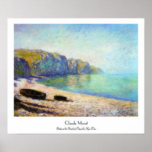 Boote am Strand von Pourville, Low-Tide-Monet Poster