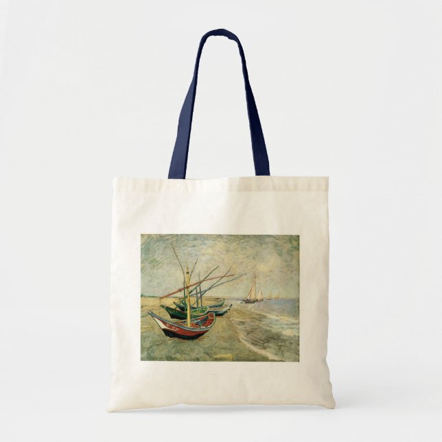 Boote am Strand von Saintes-Maries Tragetasche (Vorne)