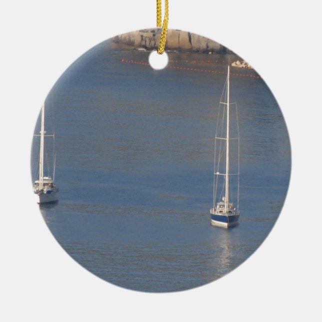 Boote an der Erholung in Sorrento Italien Keramik Ornament (Vorne)