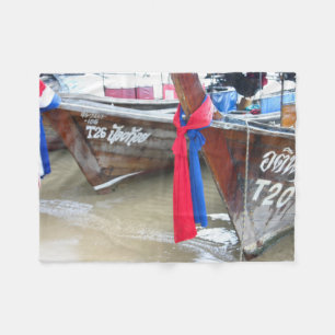 Boote auf den Phi-Phi-Inseln des Strand- , Fleecedecke