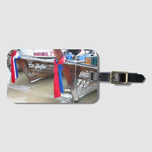 Boote auf den Phi-Phi-Inseln des Strand-|, Gepäckanhänger (Vorderseite (Horizontal))