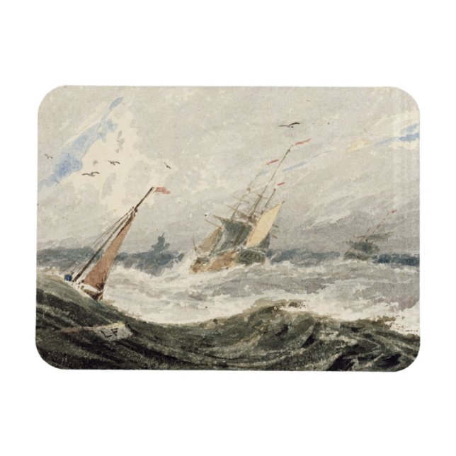 Boote auf einem Sturmmeer (w/c über Grafit auf dem Magnet (Horizontal)