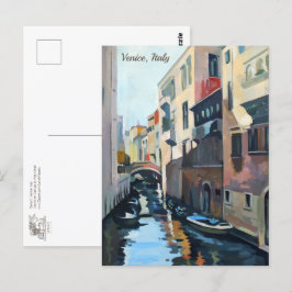 Boote auf einem Venezianischen Kanal | Venedig, It Postkarte