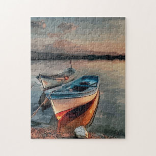 Boote bei Sonnenuntergang