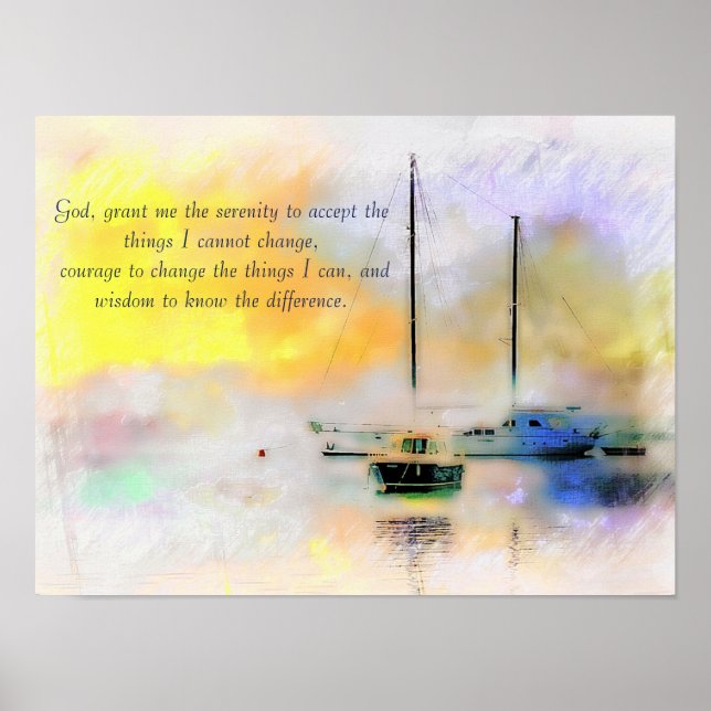 Boote bei Sonnenuntergang ruhig Gebet Poster (Vorne)