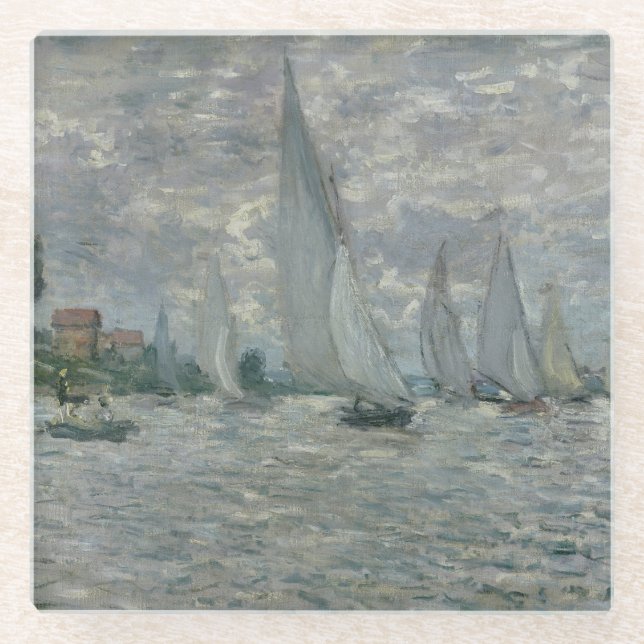Boote Claude Monets | oder Regatta in Argenteuil Glasuntersetzer (Vorderseite)