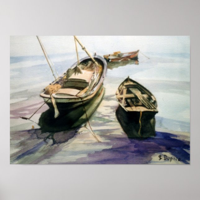 Boote des Fischfangs/Fishing boats Poster (Vorne)