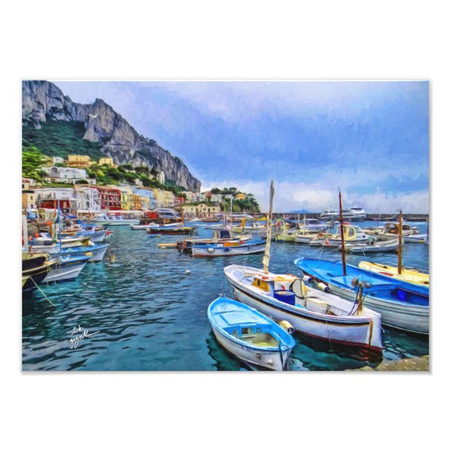Boote des italienischen Fotos Capri Art Fotodruck (Vorne)