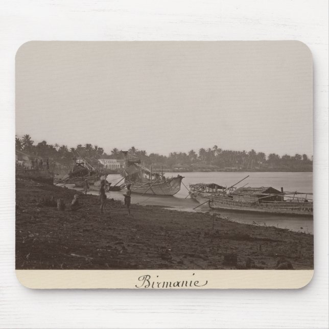 Boote, die Reis auf dem Fluss Thanlwin Mousepad (Vorne)