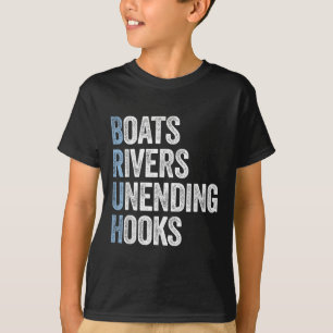 Boote Flüsse Endloser Haken Lustiges Angelgeschenk T-Shirt