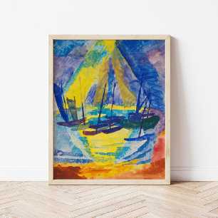 Boote im Abend Sun   Fritz Schaefler Poster