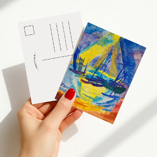 Boote im Abend Sun   Fritz Schaefler Postkarte