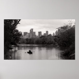 Boote im Central Park NYC Friedlich Black & White Poster