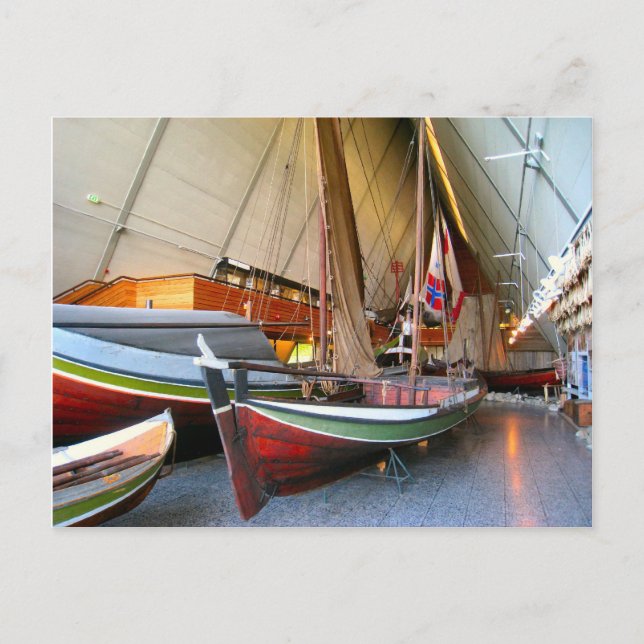 Boote im "Fram museum" Oslo Postkarte (Vorderseite)