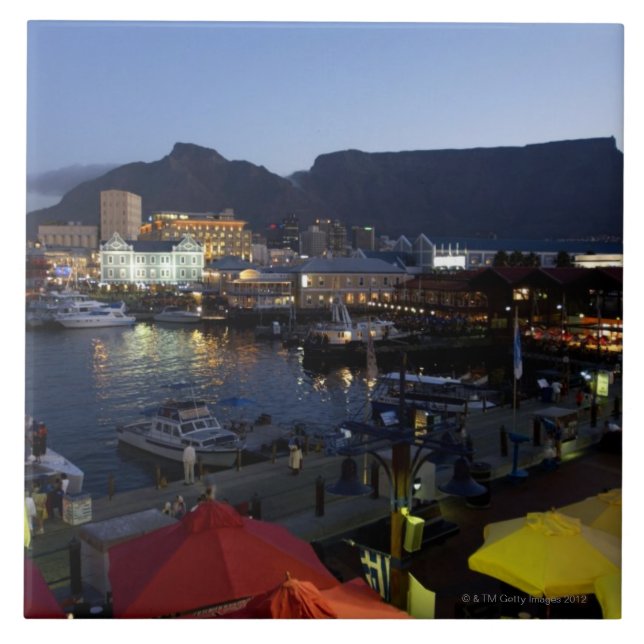 Boote im Hafen, Südafrika Fliese (Vorderseite)