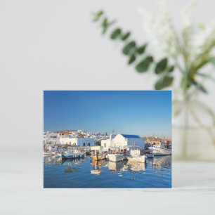 Boote im Hafen von Naousa auf der Insel Paros, Gri Postkarte