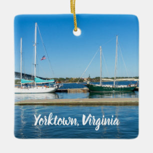 Boote im York River durch Yorktown Keramikornament