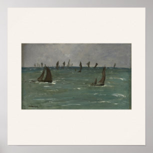 Boote in Berck-sur-Mer von Manet - Seestück Kunst Poster