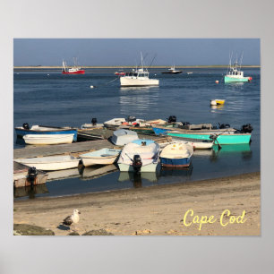 Boote in Chatham Harbour Cape Cod Summer Poster
