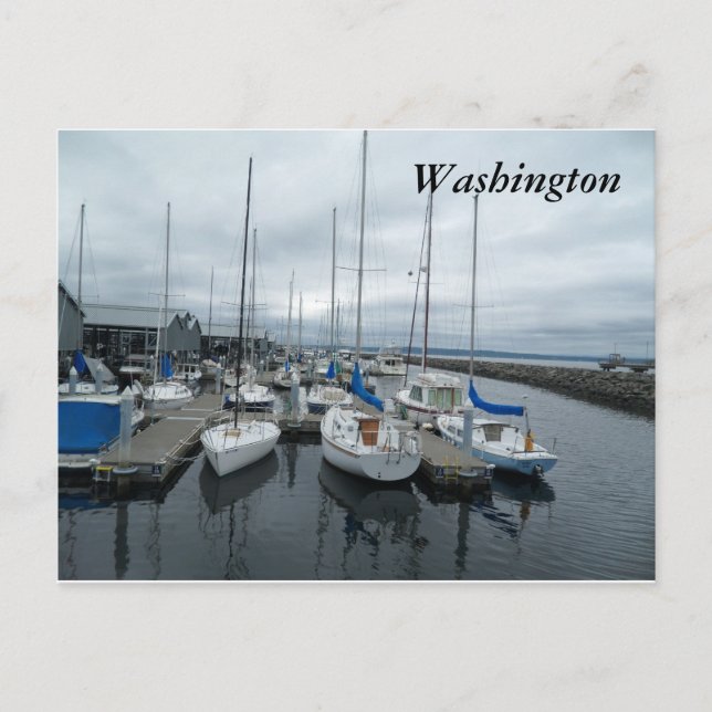 Boote in der Washington-Staats-Postkarte Postkarte (Vorderseite)