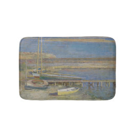 Boote in einer Landschaft (New England Landschaft) Badematte