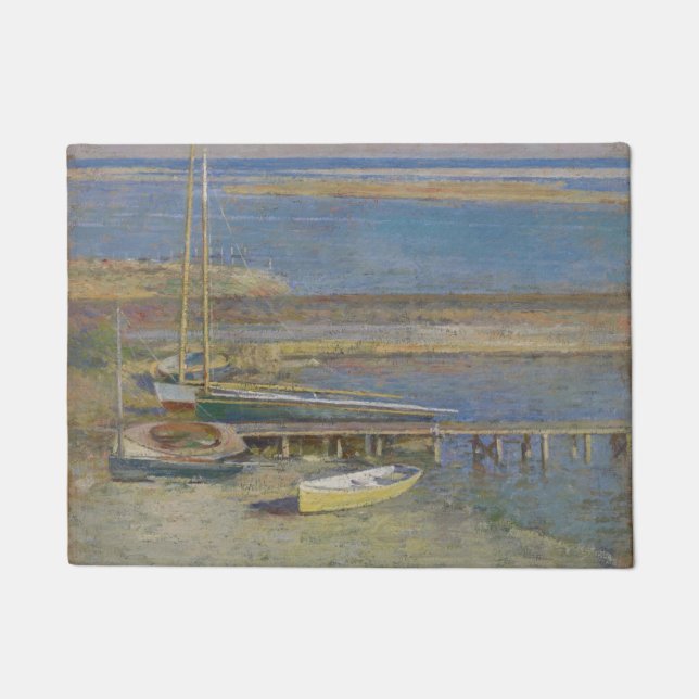 Boote in einer Landschaft (New England Landschaft) Fußmatte (Vorderseite)