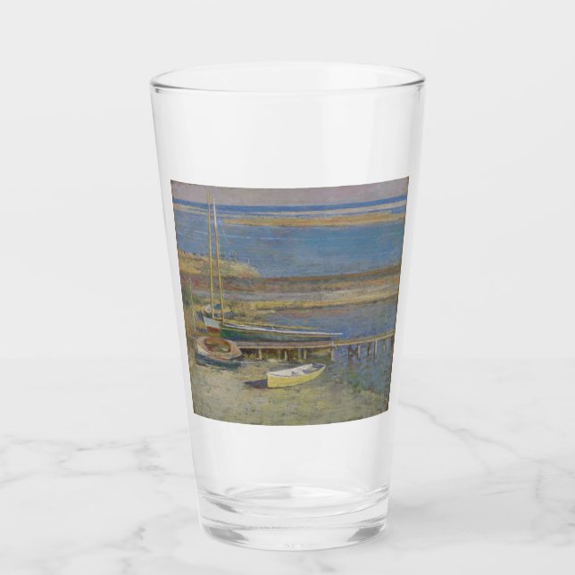 Boote in einer Landschaft (New England Landschaft) Glas (Vorderseite)
