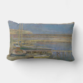 Boote in einer Landschaft (New England Landschaft) Lendenkissen