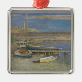 Boote in einer Landschaft (New England Landschaft) Ornament Aus Metall