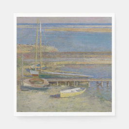 Boote in einer Landschaft (New England Landschaft) Serviette