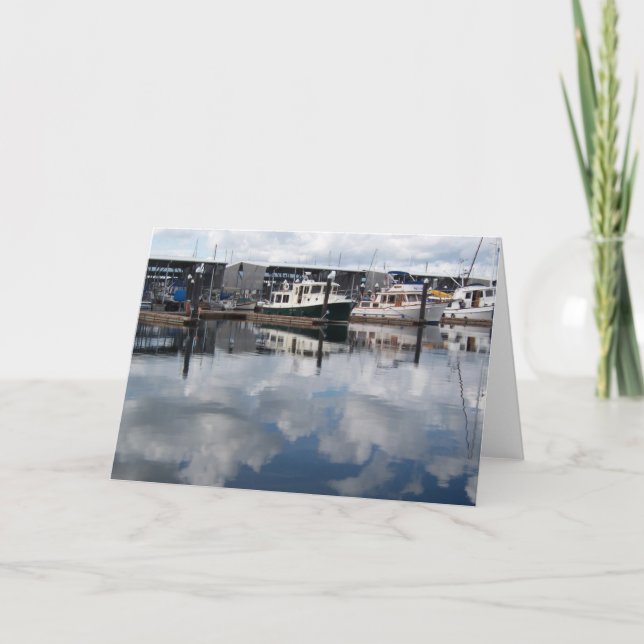 Boote in Hafennotecards Karte (Vorderseite)