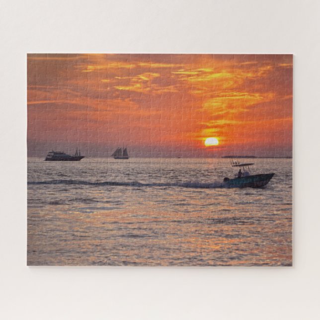 Boote in Key West, Florida, bei Sunset 16x20 (Horizontal)