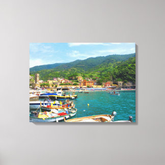 Boote in Monterosso, Cinque Terre, Italien Leinwanddruck
