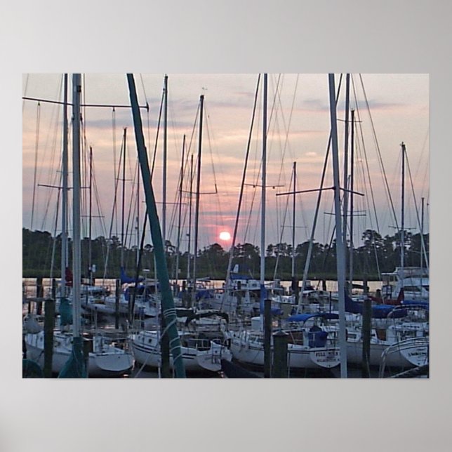 Boote in New Bern Poster (Vorne)