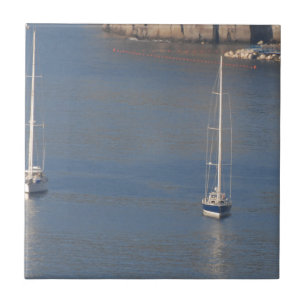 Boote in Ruhe in Sorrento Italien Fliese