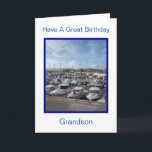 Boote Personalisiert Grandson Birthday Karte<br><div class="desc">Grußkarten Boote Enkel Geburtstagskarte. Passen Sie diese Geburtstagskarte mit jedem beliebigen Text an und lassen Sie sie dann ausdrucken und an Sie senden oder laden Sie sie sofort auf Ihr Mobiltelefon herunter. Wenn Sie Hilfe bei der Anpassung benötigen, kontaktieren Sie uns über den Link auf dieser Seite. Boote entwerfen personalisierte...</div>