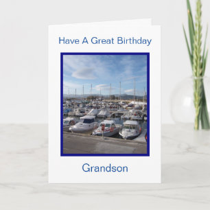 Boote Personalisiert Grandson Birthday Karte