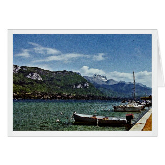 Boote- und Bergsee in Annecy Frankreich